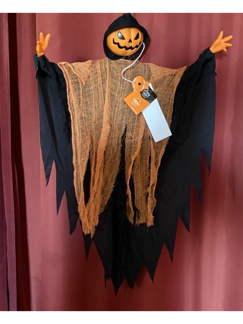 Hyde & Eek! LED Pumpkin Ghoul Halloween Hanging Decoration